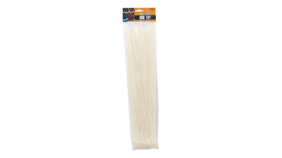 Coliere de plastic 450x4,6mm, fasete 100 buc., culoare alb