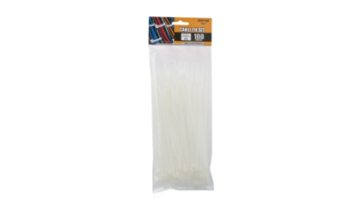 Coliere de plastic 200 x 2,5mm , fasete 100 buc. culoare alb