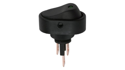 Intrerupator basculant 1 circuit 20A-12V DC OFF-ON, cu LED verde, Set comutatoare 5 buc