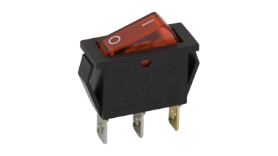 Intrerupator basculant 1 circuit 10A-250V OFF-ON lumini de rosie, Set comutatoare 5 buc