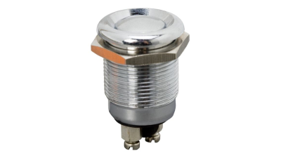 Buton, 1 circuit 2A-250V OFF-(ON), metal rezistent la apa