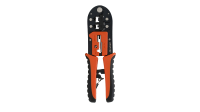 Cleste de sertizat, dezizolat si taiat pentru fise modulare 6P 8P, maner cauciucat, din otel calit, marca Handy Tools