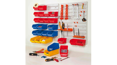 Organizator de perete cu 43 piese, 840 mm x 590 mm x 20 mm