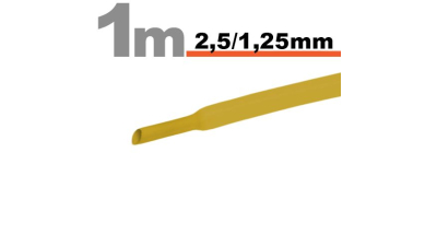 Tub termocontractibil pentru izolare ,marcare si protectie Galben 2,5 / 1,25mm, 15m