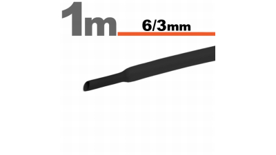 Tub termocontractibil pentru izolare ,marcare si protectie Negru 6 / 3 mm, set 10 bucati x 1m