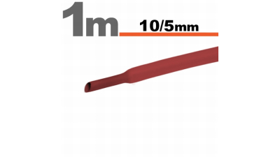 Tub termocontractibil pentru izolare ,marcare si protectie Rosu 10 / 5 mm, set 10 bucati x 1m