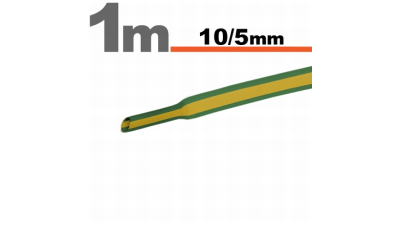 Tub termocontractibil pentru izolare ,marcare si protectie Galben-verde 10 / 5 mm, 20m