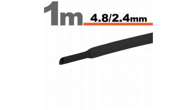 Tub termocontractibil pentru izolare ,marcare si protectie Negru 4,8 / 2,4 mm, set 5 bucati x 1m