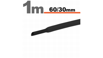 Tub termocontractibil pentru izolare ,marcare si protectie Negru 60 / 30 mm, set 2 bucati x 1m