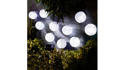 Garden of Eden - Sir 10 lampioane solare LED alb rece 3,7 m