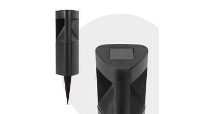 Garden of Eden - Lampa solara LED, model triunghiular, negru, material plastic, 280 x 65 x 65 mm