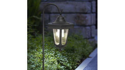 Garden of Eden - Candelabru solar LED suspendabil, negru, alb cald - material plastic