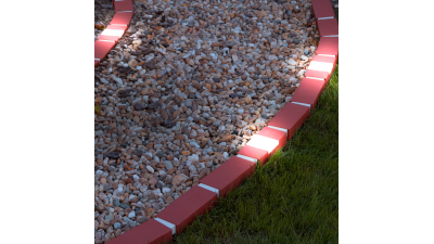 Garden of Eden - Piatra de bordura solara cu LED, 20 x 9 x 8,4 cm, alb cald - 10 buc. /Set