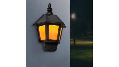 Aplica solara 2 in 1 cu efect de flacara, LED alb rece - 28 x 19,5 x 9,6 cm