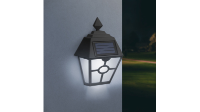 Lampa solara LED - neagra, cu lumina alb rece - 14 x 6,2 x 19 cm