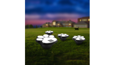 Lampa solara LED - model amprenta de caine - plastic negru