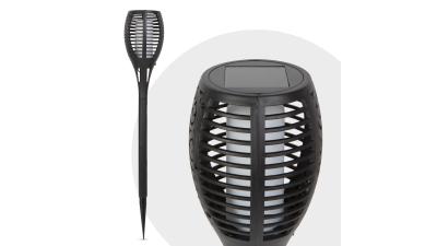 Garden of Eden -Set 4 buc Lampi solare LED, model imitatie de flacara - negru - material plastic- 480 x 75 mm