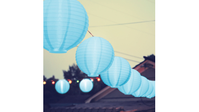 Lampion LED - Albastru - 2 x AAA