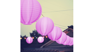 Lampion LED - magenta - 2 x AAA