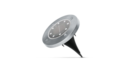 Garden of Eden - Lampa solara LED, model circular cu infigere in sol, alb rece 11 cm