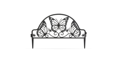 Garden of Eden - Bordura pentru pat de flori / gard - 49,5 x 31 cm - negru
