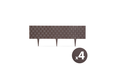 Bordura de pat de flori / gard 60 x 22 cm - maro - 4 buc / pachet