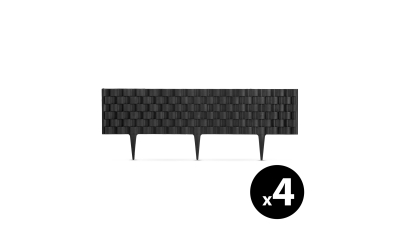Bordura de pat de flori / gard 60 x 22 cm - neagra - 4 buc / pachet
