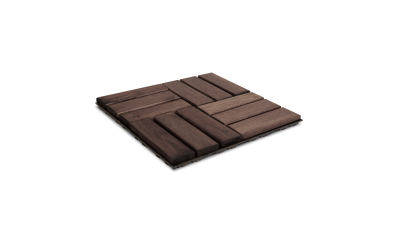 Pardoseala din lemn - 12 lamele - 30 x 30 cm - maro inchis - 6 buc/pachet