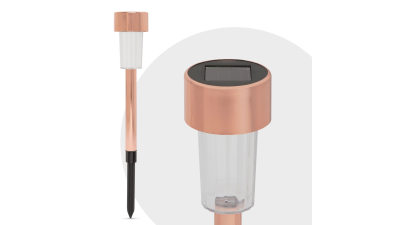 Lampa solara LED pentru Exterior - 300 x 45 mm, metal, Auriu rosé