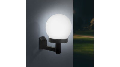 Lampa solara LED - alb rece - negru - plastic
