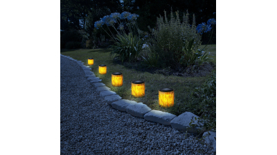 Lampa solara LED - model trunchi de copac - alb cald - 10 x 11 cm