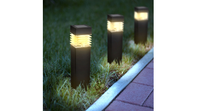 Lampa solara detasabila - negru, alb cald - 5,7 x 5,7 x 28 (+12) cm