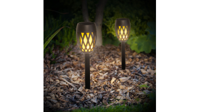 Lampa solara LED - efect de flacara - 8,5 x 29 (+11) cm