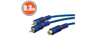 Cablu RCA fisa 2 x RCA - soclu 1 x RCA 0,3 m, set 2 buc