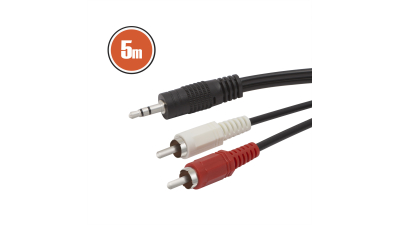 Cablu RCA / JACKfisa 2 x RCA-fisa 3,5 st JACK 5,0 m