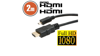 Cablu micro HDMI 2m cu conectoare placate cu aur