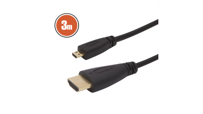 Cablu micro HDMI 3m cu conectoare placate cu aur