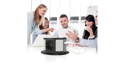 Prelungitor de birou camuflat cu 3 prize si iesiri USB