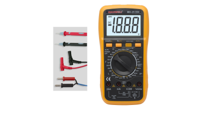 Multimetru digital - masurare inductie, Rezistenta: 0,1ohm-2000Mohm, Tester pt tranzistoare hFE, diode, continuitate, Capacimetru: 10pF-200µF