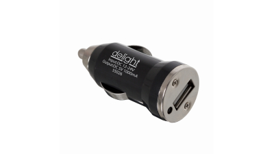 Incarcator auto Delight pentru USB de la priza auto 12V/24V, tensiune iesire 5V DC cu 1 iesire de 1000 mA, culoare negru