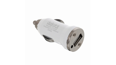 Incarcator auto Delight pentru USB de la priza auto 12V/24V, tensiune iesire 5V DC cu 1 iesire de 1000 mA, culoare alb
