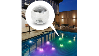 Dispozitiv iluminare solara pentru piscina - LED RGB - 10 cm