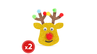 Set ornamente de pom - model ren - 2 buc. /Pachet
