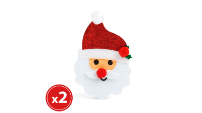 Set ornamente de pom - model Mos Craciun - 2 buc. /Pachet
