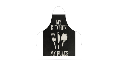 Sort de bucatarie - 68 x 52 cm - My kitchen, My rules! (Negru)