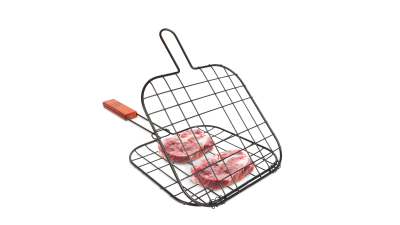 Gratar pentru carne - cu maner din lemn