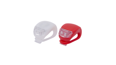 Set lumini bicicleta cu LED cu acoperire siliconica 2 buc./set, 1 buc lumina alba, 1 bucata lumina rosie
