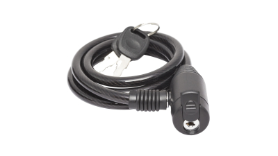 Lacat bicicleta, antifurt cu cheie 8 mm x 100 cm, culoare negru