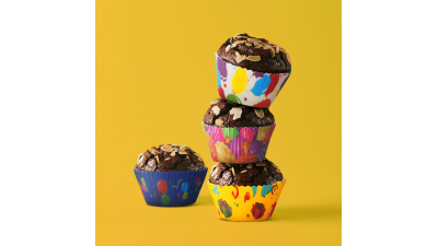 Family Pound - Set gofraje de hartie pentru Muffin - model party- 100 buc. / Pachet