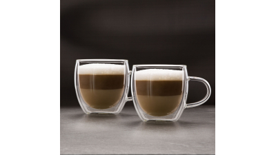 Ceasca de capuccino din sticla cu perete dublu, - 250 ml, 2 buc./pachet